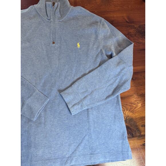 Polo Ralph Lauren Light Blue Mens 1/4 Zip Pull Over Sweater Size Large - Picture 12 of 14